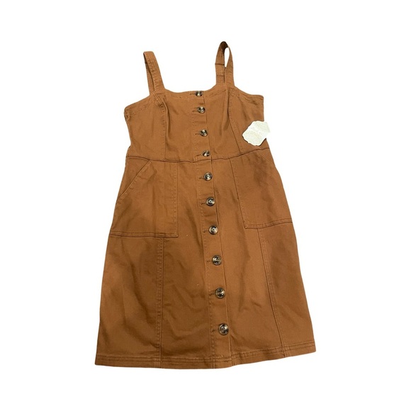 Altar'd State Dress Womens SZ M Torryn Denim Mini Button Sleeveless Overall NWT - Picture 1 of 6